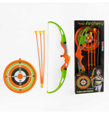 Лук 668-002 (32/2) висота 62см, мішень, 3 стріли з присосками, в коробці