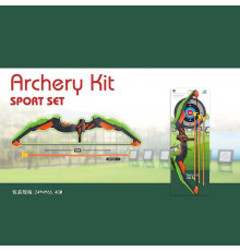 Лук 988-670 D (24/2) 3 стріли на присосках, підсвічування, на батарейках, довжина лука 62 см, картонна мішень, на листі