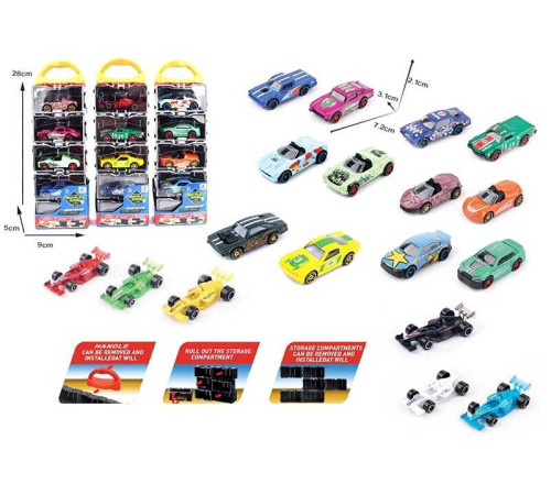 Набір машин DS 087 (96/2) 3 види, 5 штук в коробці, металопластиковий корпус, в коробці, ВИДАЄТЬСЯ ТІЛЬКИ МІКС ВИДІВ