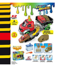 Машина SK 337 XB (30) 2 металопластикові машинки, змінює колір, піпетка, механічний запускач, рухливі елементи, звук, підсвічування, в коробці