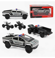 Машинка A 2469 (24) 2 види, “Поліція”, металопластик, інерція, звуки, підсвічування, масштаб 1:24, відчиняються двері та капот, 2 режими роботи, квадроцикл, в коробці