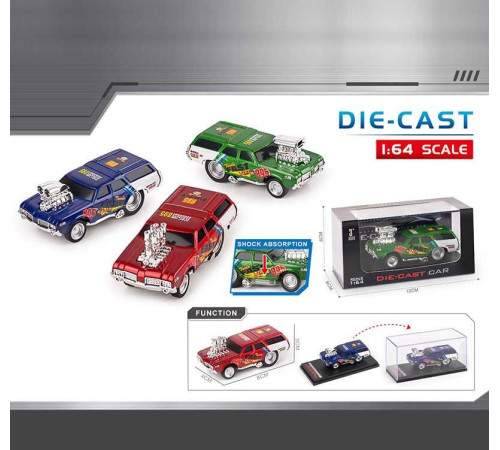 Машинка K 501 A11 (240/4) металопластикова, інерція, масштаб 1:64, в коробці, ВИДАЄТЬСЯ ТІЛЬКИ МІКС ВИДІВ