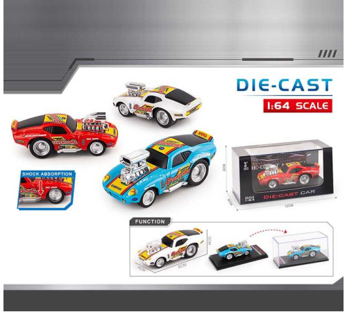 Машинка K 501 A5 (240/4) металопластикова, інерція, масштаб 1:64, в коробці, ВИДАЄТЬСЯ ТІЛЬКИ МІКС ВИДІВ