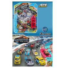 Набір машин 24618 (108/2) 10 штук, металопластик, механічний запускач, на листі