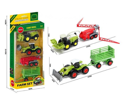 Набір спецтехніки 955-244 (48/2) металопластик, трактор+комбайн, навісне обладнання, 2 знімні причепи, в коробці – в наличии! Купите сейчас у KAZKOVA