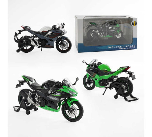 Мотоцикл металопластиковий M 12-17 B (48/2) 3 види, звуки, підсвічування, гумові шини, рухливі елементи, підставка, в коробці, ВИДАЄТЬСЯ МІКС ВИДІВ