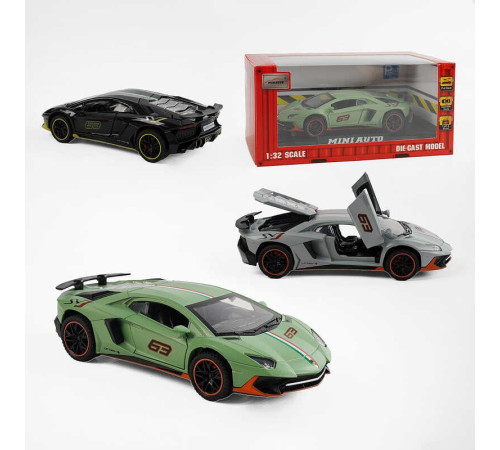 Машинка 3239 A (72) 3 кольори, металопластик, масштаб 1:32, звук, підсвічування, відкриваються двері, інерція, в коробці, ВИДАЄТЬСЯ ТІЛЬКИ МІКС ВИДІВ