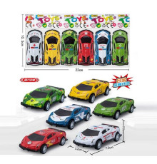 Набір машин 123-2 G (480/2) 6 штук, металопластикові, інерція, в пакеті