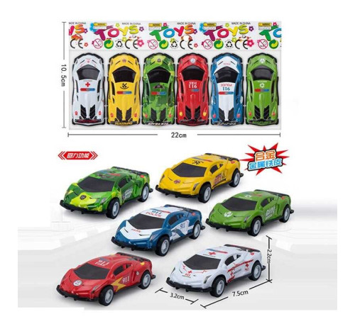 Набір машин 123-2 G (480/2) 6 штук, металопластикові, інерція, в пакеті