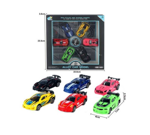 Набір машин 6618 (96/2) 6 штук,6 штук, металопластик, інерція, в коробці