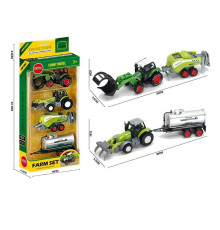 Набір спецтехніки 955-245 (48/2) металопластик, 2 трактори, 2 знімні причепи, навісне обладнання, в коробці