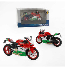 Мотоцикл металопластиковий M 12-18 B (48/2) звуки, підсвічування, гумові шини, рухливі елементи, підставка, в коробці