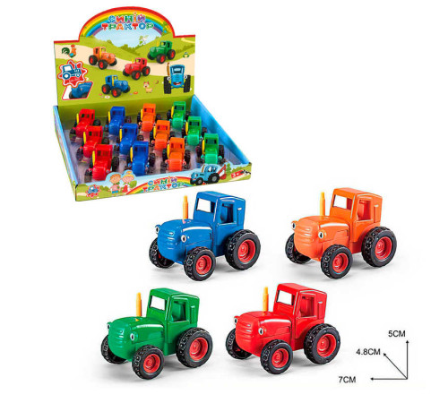 Трактор 38210 (48/2) ЦІНА ЗА 12 ШТУК В БЛОЦІ, металопластик, оченята, в коробці