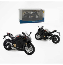 Мотоцикл металопластиковий M 12-8 B (48/2) звуки, підсвічування, гумові шини, рухливі елементи, підставка, в коробці