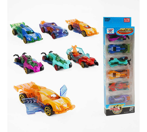 Набір машин K 101 A44 (288/2) 6 машинок, металопластиковий корпус, рухливі елементи, в коробці