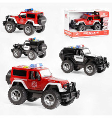 Джип WY 392 A/B (24) "Міська служба", 2 види, підсвічування, звуки, металопластик, відкриваються двері, в коробці