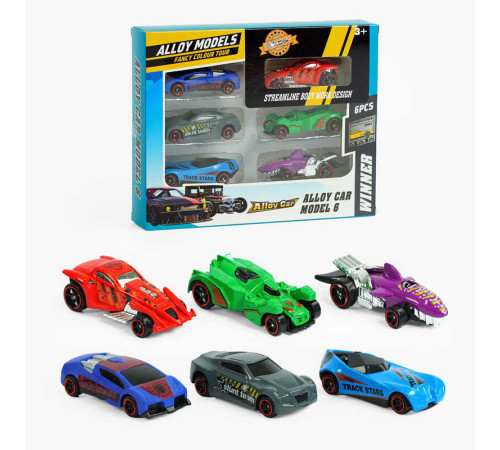 Набір машин 6662 (120/2) 6 штук, металопластик, довжина 7см, в коробці