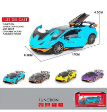 Машинка K 3-27 A (48) 4 кольори, масштаб 1:32, металопластик, звук, світло, відкриваються двері, в коробці, ВИДАЄТЬСЯ ТІЛЬКИ МІКС ВИДІВ