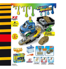 Машина SK 337 JB (30) 2 металопластикові машинки, змінює колір, піпетка, механічний запускач, рухливі елементи, звук, підсвічування, в коробці