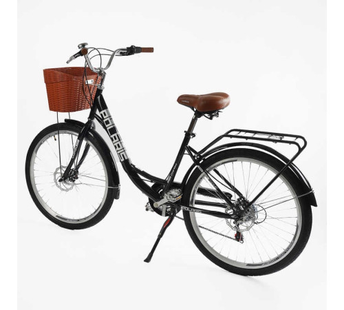 Велосипед міський Corso «Polaris» 26`` PS-80110 + КОШИК (1) ЧОРНИЙ сталева рама 16.5``, Shimano 7 швидкостей, корзина, багажник – в наличии! Купите сейчас у KAZKOVA Велосипед міський Corso «Polaris» 26`` PS-80110 + КОШИК (1) ЧОРНИЙ сталева рама 16.5``, Shimano 7 швидкостей, корзина, багажник – в наличии! Купите сейчас у KAZKOVA