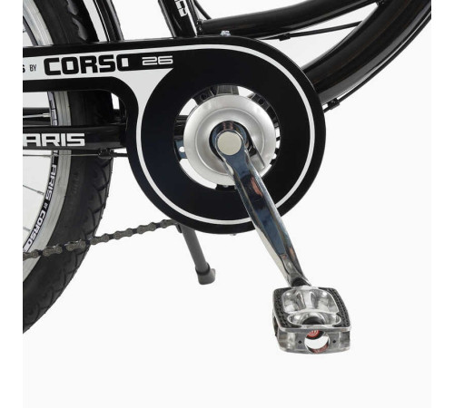 Велосипед міський Corso «Polaris» 26`` PS-80110 + КОШИК (1) ЧОРНИЙ сталева рама 16.5``, Shimano 7 швидкостей, корзина, багажник – в наличии! Купите сейчас у KAZKOVA Велосипед міський Corso «Polaris» 26`` PS-80110 + КОШИК (1) ЧОРНИЙ сталева рама 16.5``, Shimano 7 швидкостей, корзина, багажник – в наличии! Купите сейчас у KAZKOVA