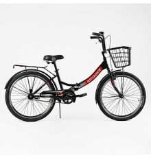 Велосипед складний Corso 24'' Advance AD-24400 (1) + КОШИК, одношвидкісний, складна сталева рама 14'', корзина