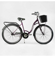 Велосипед міський Corso «FORTUNA» 28`` FR-5198 (1) одношвидкісний, сталева рама 20``, корзина, багажник