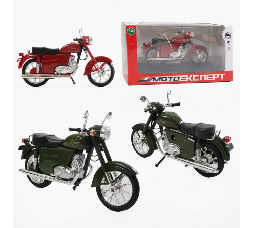 Мотоцикл BG 30-902 (48/2) "Мото Експерт", 2 кольори, металопластик, масштаб 1:12, прогумовані колеса, підсвічування, звук, амортизація, платформа, в коробці