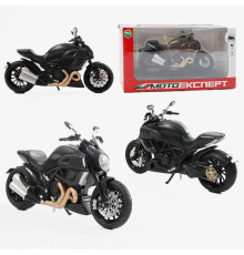 Мотоцикл BG 11-214 (48/2) "Мото Експерт", металопластик, масштаб 1:12, прогумовані колеса, підсвічування, звук, амортизація, платформа, в коробці