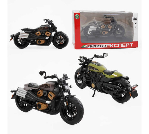 Мотоцикл BG 74-102 (48/2) "Мото Експерт", 2 кольори, металопластик, масштаб 1:12, прогумовані колеса, підсвічування, звук, амортизація, платформа, в коробці, ВИДАЄТЬСЯ ТІЛЬКИ МІКС ВИДІВ