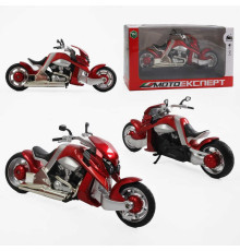 Мотоцикл BG 14-741 (48/2) "Мото Експерт", металопластик, масштаб 1:12, прогумовані колеса, підсвічування, звук, амортизація, платформа, в коробці