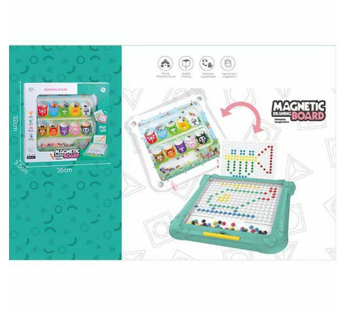 Магнітна мозаїка CH 1152 (24) 2 варіанти гри, двостороння ігрова панель, магнітний стилус, двосторонні картки із завданнями, в коробці
