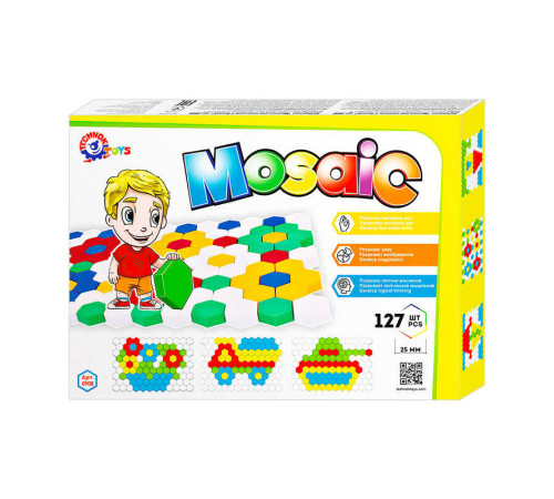 гр Мозаїка №3 0908 (10) "Technok Toys", 127 елементів, розмір деталі - 4 см, ігрове поле, в коробці – в наличии! Купите сейчас у KAZKOVA гр Мозаїка №3 0908 (10) "Technok Toys", 127 елементів, розмір деталі - 4 см, ігрове поле, в коробці – в наличии! Купите сейчас у KAZKOVA