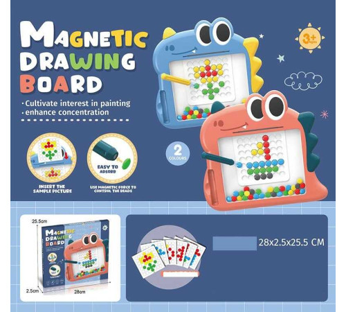 Мозаїка 761-1 (60) 2 кольори, “Дракончик”, магнітний стилус, 7 карток із завданнями, в коробці