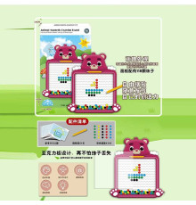 Магнітна мозаїка W 6509 (60) магнітна, стилус, кольорові кульки, 16 двосторонніх карток із завданнями, розмір - 25х2.5х40 см, у коробці