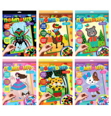 гр Набір для творчості "Мозаїка з помпонів" НТ-35 (12) "Апельсин", в коробці, ВИДАЄТЬСЯ МІКС ВИДІВ