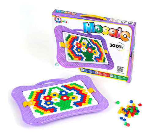гр Мозаїка 4722 (10) "ТЕХНОК", 300 елементів, ігрове поле пенал-валіза, в коробці