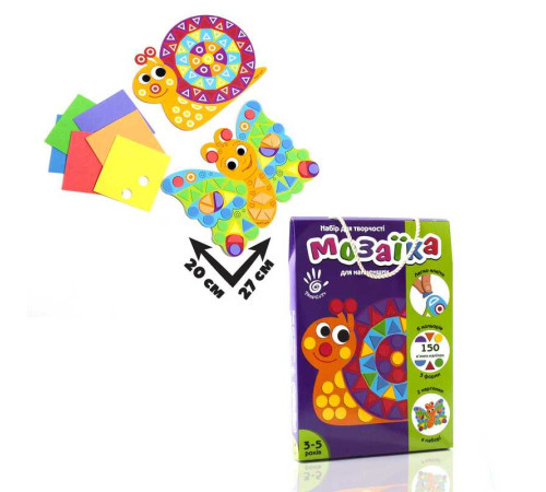 гр Набір для творчості "М`яка фігурна мозаїка. Равлик" VT4511-01 (укр) (12) "Vladi Toys"