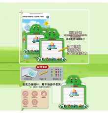 Магнітна мозаїка W 6510 (60) магнітна, стилус, кольорові кульки, 16 двосторонніх карток із завданнями, розмір - 25х2.5х40 см, у коробці