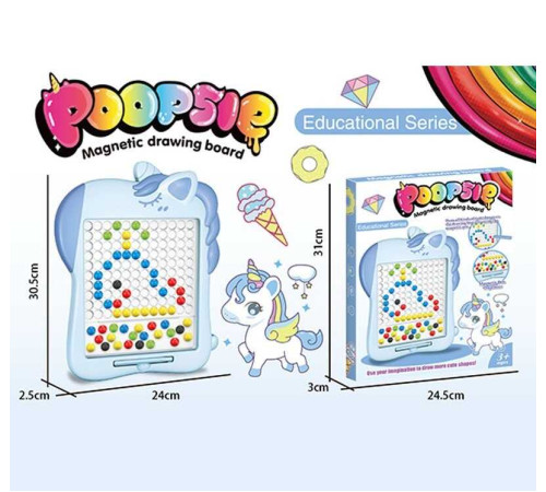 Магнітна мозаїка 679 (72/2) стилус, кольорові кульки, книжка із завданнями, розмір - 23,5х2х30 см, у коробці