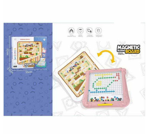 Магнітна мозаїка CH 1151 (24) 2 варіанти гри, лабіринт, двостороння ігрова панель, магнітний стилус, двосторонні картки із завданнями, в коробці