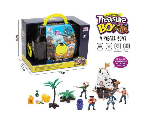 Набір піратів 0807-86 (36) 4 фігурки, корабель, муляжі оточення, аксесуари, в коробці