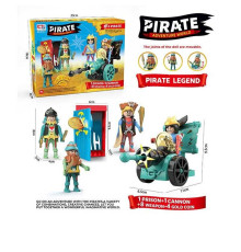 Набір піратів 0816-4 (72) 4 фігурки, гармата, механічний запускач, аксесуари, в коробці