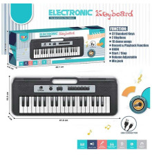 Синтезатор Q 519 (48/2) 37 клавіш, мікрофон, працює від мережі або батарейок, USB-type-c кабель, звуки, мелодії, регулювання гучності, функція запису, в коробці