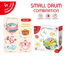 Музичні інструменти 8 D 2 A (36) барабан, бубон, маракаси-брязкальце, труба, ксилофон, барабанні палички, ремінці, гумові елементи, в коробці