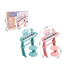 Піаніно MTK 022 (12) 2 кольори, підсвічування, мікрофон, 10 мелодій, 7 інструментів, функція запису, розбірні ніжки, стілець, в коробці