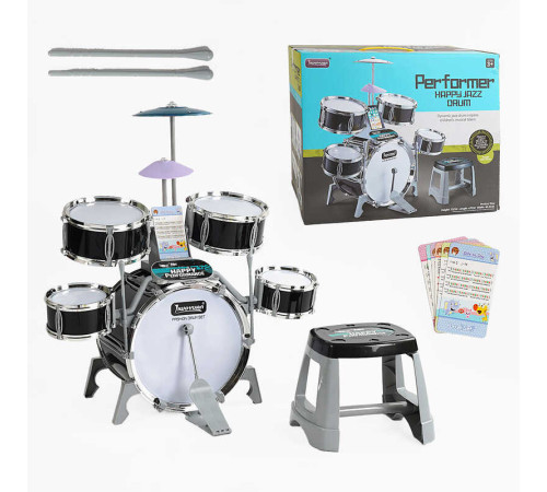 Барабанна установка M 33 A (6) палички, стільчик, в коробці