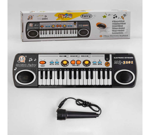 Синтезатор MQ 3201 (48/2) на батарейках, мікрофон, 8 ритмів, 3 тони, 24 демо мелодії, в коробці