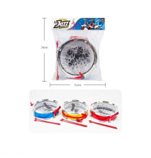 Барабан B 3283-5 (72/2) 3 види, ремінець, палички, в пакеті, ВИДАЄТЬСЯ МІКС ВИДІВ