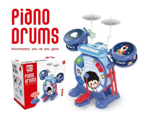 Музична установка 8 D 12 A (4) барабан, піаніно, музичні інструменти, мелодії, звуки, мікрофон, підсвічування, в коробці